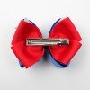 3.9inch Independence Day Patriotic Hair Bows with Rhinestone 4th of July Blue White and Red Hair Clip Girls Hair Accessories