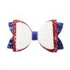 3.5inch 4th of July Patriotic Hair Bows Clip Independence Day Festival Glitter Leather Hair Clip Kids Girls Hair Accessories