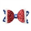 3.5inch 4th of July Patriotic Hair Bows Clip Independence Day Festival Glitter Leather Hair Clip Kids Girls Hair Accessories