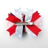 All American Girl Hair Bows Rhinestones Red Blue Hair Bows Bottle Cap 4th of July Hair Accessories