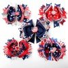 All American Girl Hair Bows Rhinestones Red Blue Hair Bows Bottle Cap 4th of July Hair Accessories