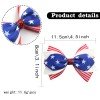 4th of July Patriotic Ribbon Glitter Hair Bow Clips Independence Day Hair Clip for Girls Kids Hair Accessories