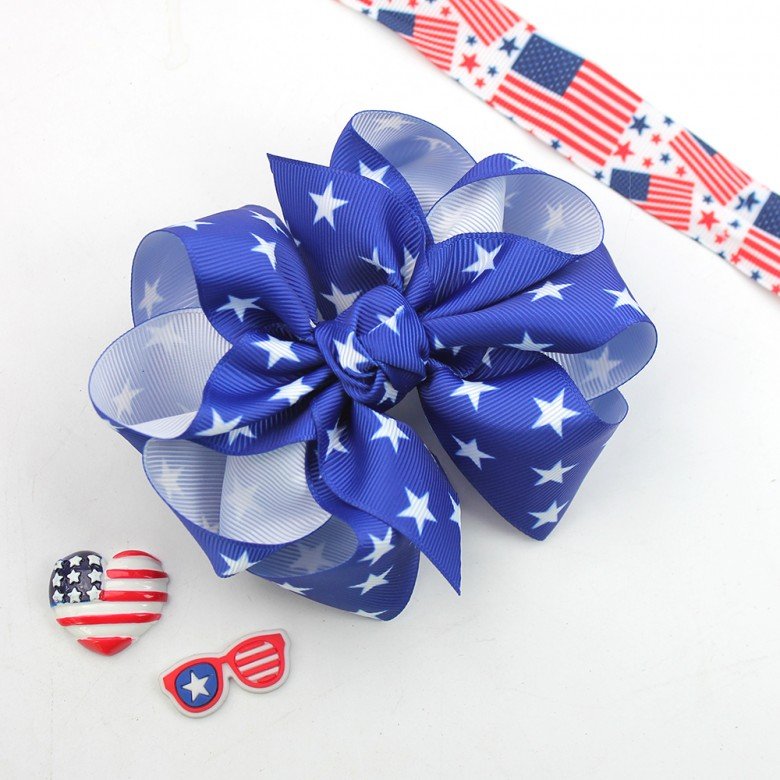 4th of July Big Multi Layered Hair Bow for Girls Toddler Patriotic Boutique Star Hair Bow Independence Day Hair Accessories 4th of July Big Multi Layered Hair Bow for Girls Toddler Patriotic Boutique Star Hair Bow Independence Day Hair Accessories
