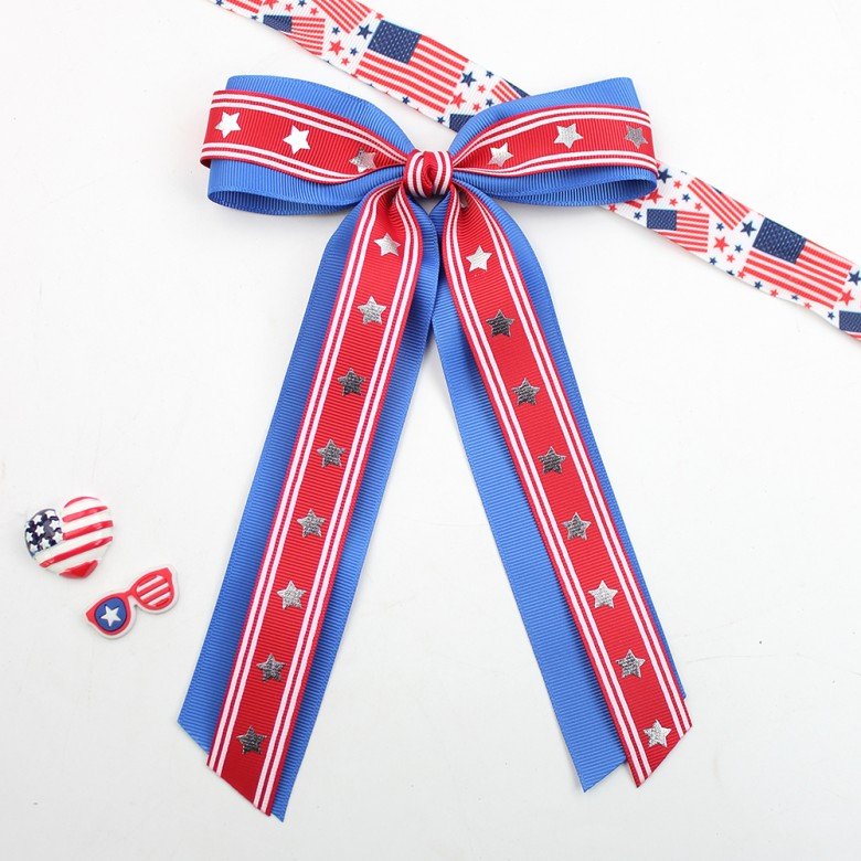 4th of July Big Multi Layered Hair Bow for Girls Toddler Patriotic Boutique Star Hair Bow Independence Day Hair Accessories 4th of July Big Multi Layered Hair Bow for Girls Toddler Patriotic Boutique Star Hair Bow Independence Day Hair Accessories