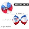 2pcs Girls Independence Day Patriotic Hair Bow Clip 4th of July American Flag Iron-on Transfer Hair Bow Accessories