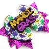 Mardi Gras Themed Glitter Bow Hair Accessories