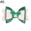 3'' glitter St Patrick's Day glitter Hair Bows Clips Irish  Alligator Clip Shamrock Hair Accessories for Women Teens kids