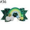 3'' glitter St Patrick's Day glitter Hair Bows Clips Irish  Alligator Clip Shamrock Hair Accessories for Women Teens kids