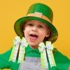 St Patrick's Day Lucky Clover Hair Bows Girls Shamrock Long Streamer Hair Bow Clip Kids Tassel Hair Accessories