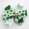 2pcs/set St Patrick's Day Pinwheel Lucky Four-leaf Clover Hair Bow Clip Girls Grosgrain Hair Bows Kids Festival Hair Accessories