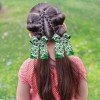 St.Patrick's Day Shamrock Lucky Clover Cheer Bow