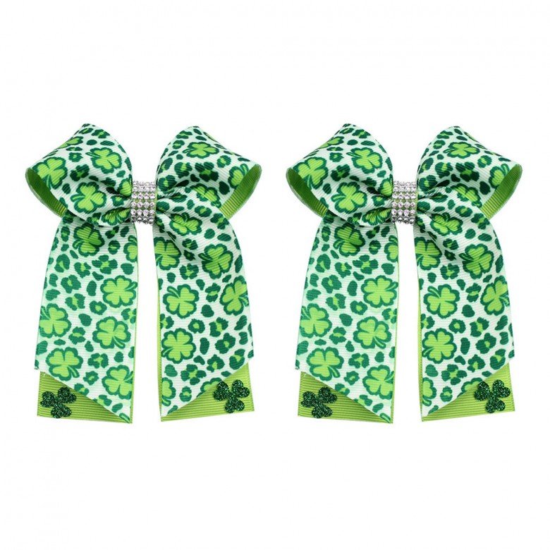St.Patrick's Day Shamrock Lucky Clover Cheer Bow St.Patrick's Day Shamrock Lucky Clover Cheer Bow
