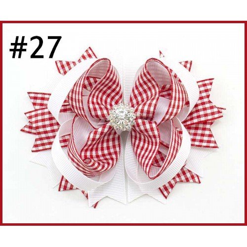 School Gingham Hair Bow ,back to school plaid hair bows 
