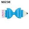 4.5'' back to school glitter hair bows pencil glitter bows fashion girl hair clips accessories