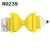 4.5'' back to school glitter hair bows pencil glitter bows fashion girl hair clips accessories