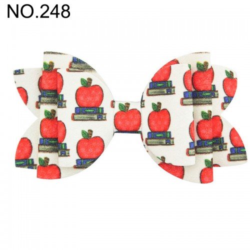 4.5inch school glitter hair bow clips 