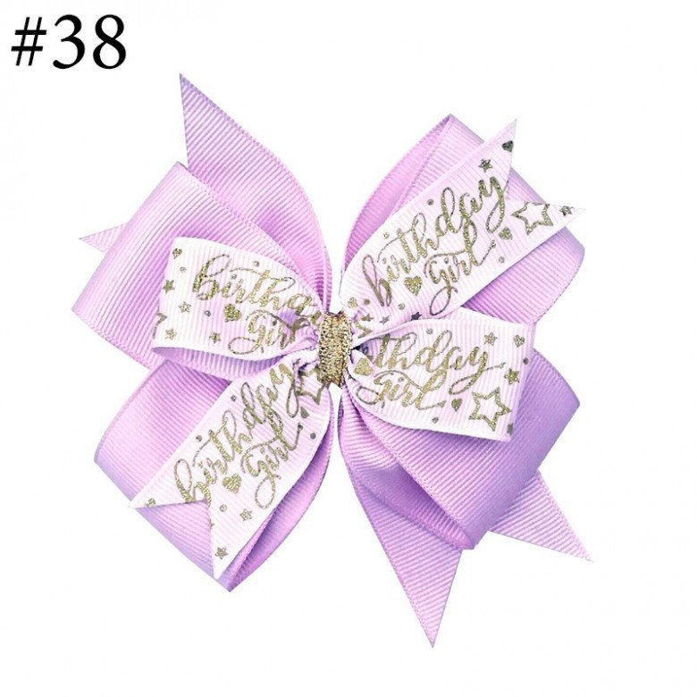 3.5inch happy birthday hair bows with hair clips for girl accessories38-56 3.5inch happy birthday hair bows with hair clips for girl accessories38-56