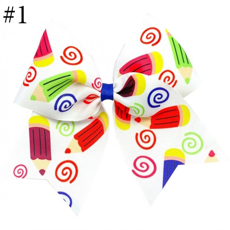 7inch large back to school cheer hair bows 1-17 7inch large back to school cheer hair bows 1-17