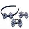 set Back to School Gingham Plaid Hair Bows Set Girls Students Gingham Headband Kids Boutique Hair Accessories