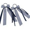 Back to School Gingham Long Streamers Hair Bows Solid Color Plaid Ribbon Hair Tie Girls Kids Hair Accessories
