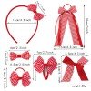 Back to School Students Gingham Hair Accessories Set for Girls Gingham Streamers Hair Clips Tie School Headband