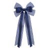 Back to School Plaid Long Tail Sailor Hair Bow Clips Girls Double Layered Gingham Clips Kids Uniform Hair Accessories