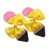 2pcs/pair Back to School Small Pencil Hair Pins for Girls Solid Color Cute Students Bows Toddler Kids Hair Accessories