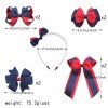 8pcs/set Girls Back to School Grosgrain Ribbon Streamer Tail Hair Bows and Headband Set Kids Ribbon Pigtail Holder Hair Clip Accessories