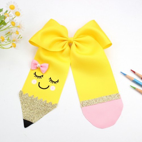 Back to School Big Pencil Cheer Hair Bow Clips Back to School Big Pencil Cheer Hair Bow Clips