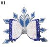 4'' Glitter snowflake hair bows large bling leather clip