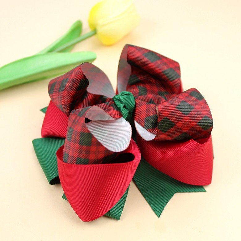 Winter Hair Bow Clip for Girls Christmas Plaid Big Hair Bows Kids Christmas Santa BowKnot Check Hair Accessories Winter Hair Bow Clip for Girls Christmas Plaid Big Hair Bows Kids Christmas Santa BowKnot Check Hair Accessories