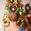 Christmas Hair Bow Clip Santa Bottle Cap Hair Bows Clip for Girls Christmas Leopard Rhinestone Hair Bow Happy New Year Clip