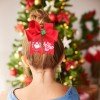 4.7inch Christmas Santa Hot Stamping Cheer Hair Bows