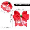 4.7inch Christmas Santa Hot Stamping Cheer Hair Bows