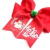 4.7inch Christmas Santa Hot Stamping Cheer Hair Bows