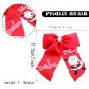 7inch Christmas Santa  Cheer Hair Bows Clips