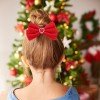Winter Christmas Velvet Hair Bows with Heart Rhinestone Christmas Velvet Hair Clips Kids New Year Hair Bow Accessories