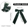 Velvet Long Tail Sailor Bows Girls Christmas Glitter Velvet Hair Clips Kids Happy New Year Hair Bow Accessories