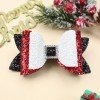 Winter Christmas Glitter Hair Clips Christmas Santa Glitter Hair Bows Kids Happy New Year Hair Bow Accessories
