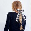 Christmas Plaid Long Tail Sailor Bows Gingham Long Streamer Hair Clip Girls Plaid Tassel Bow Kids Checked Hair Bow Accessories