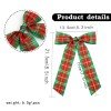 Christmas Plaid Long Tail Sailor Bows Gingham Long Streamer Hair Clip Girls Plaid Tassel Bow Kids Checked Hair Bow Accessories