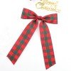 Christmas Plaid Long Tail Sailor Bows Gingham Long Streamer Hair Clip Girls Plaid Tassel Bow Kids Checked Hair Bow Accessories