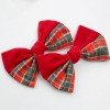 Christmas Tartan Hair Bows Clip Christmas Plaid Velvet Hair Bow Clip Christmas Tartan Velvet Hair Accessories