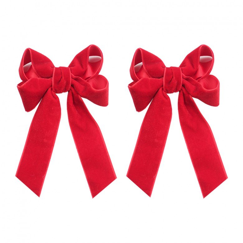 2pcs/pair Christmas Velvet Long Tail Sailor Hair Bow for Toddler Girls Christmas Gift Velvet Hair Bow Clip Kids Hair Accessories 2pcs/pair Christmas Velvet Long Tail Sailor Hair Bow for Toddler Girls Christmas Gift Velvet Hair Bow Clip Kids Hair Accessories