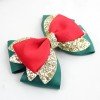 Christmas Glitter Hair Bow Clip Layered Glitter Bow Barrettes New Year Hair Bow for Girls Kids Hair Bow Accessories