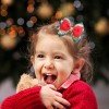 Christmas Glitter Hair Bow Clip Layered Glitter Bow Barrettes New Year Hair Bow for Girls Kids Hair Bow Accessories