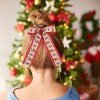Christmas Girls Hair Bows Lace Trim Ribbon Hair Ties Christmas Girls Hair Bows Lace Trim Ribbon Hair Ties