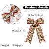 Christmas Moonstitch Long Streamer Bow Scalloped Edge Santa Gingerbread Ribbon Bow Winter Snowflake Hair Accessories