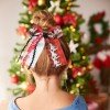 Christmas Print Bow Hair Ties with Wavy Streamers, Christmas Print Bow Hair Ties with Wavy Streamers,