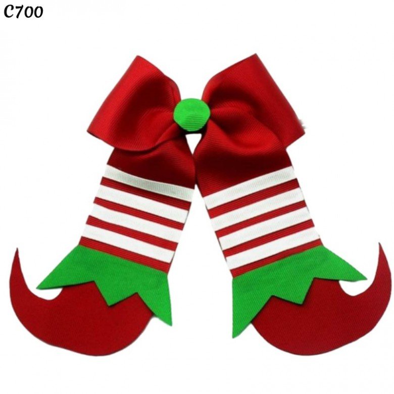 Christmas Hair Bow Clip Santa Bottle Cap Hair Bows Clip 651-712 Christmas Hair Bow Clip Santa Bottle Cap Hair Bows Clip 651-712